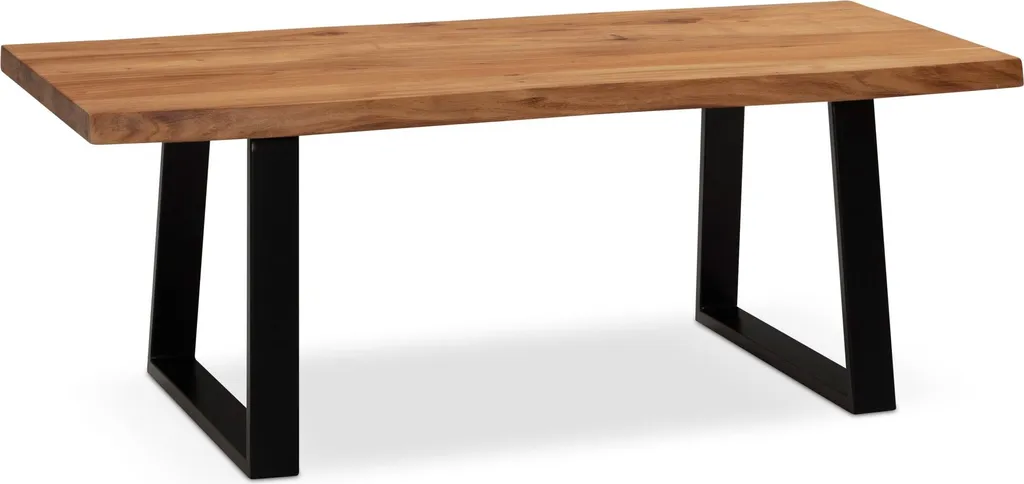 Table basse robuste en acacia 120 cm, meuble durable sans déformation - 6