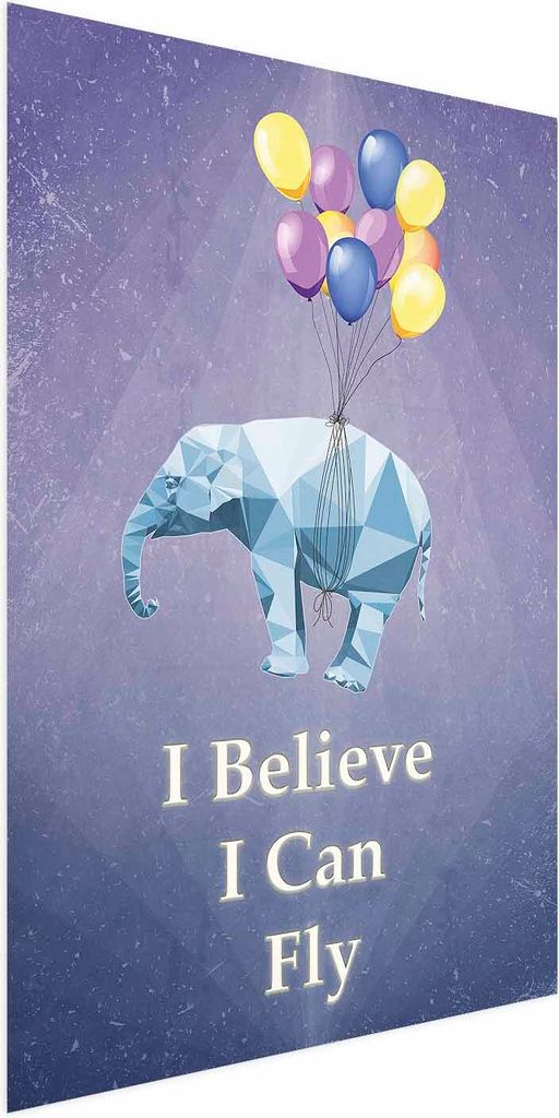 Posterpapier Poster - Flying Elephant 29.7x42 cm Für Kinder m-C-0289-ao-a