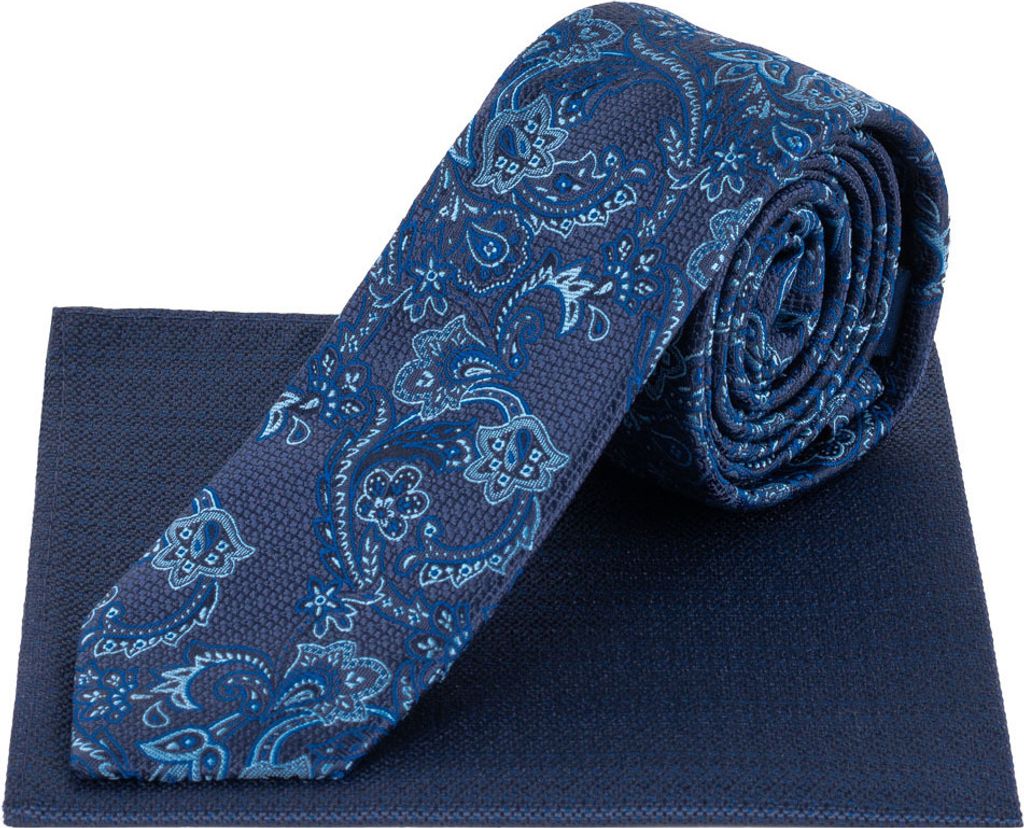 EG|Lambretta Paisley Herren Strickkrawatte und Einstecktuch LAMAW2314-NAVY