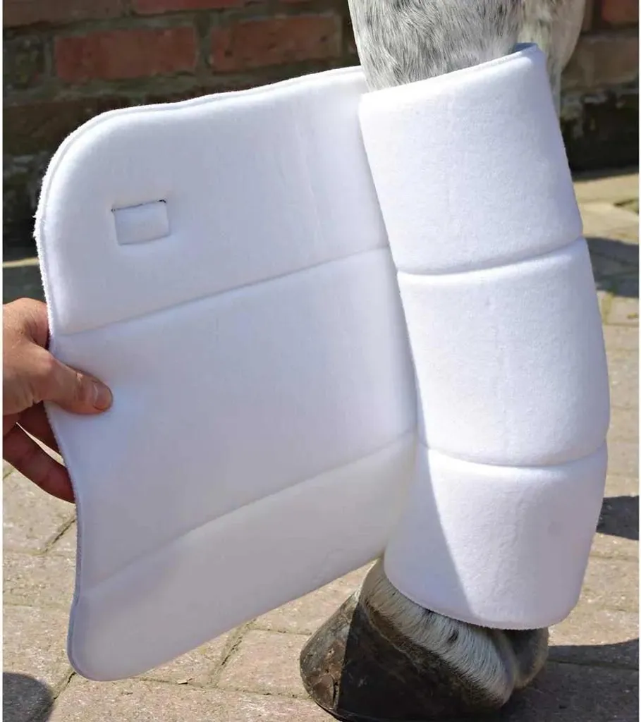 Premier Equine No-bow Wraps Bandages de Repos Blancs 35 cm pour Cheval