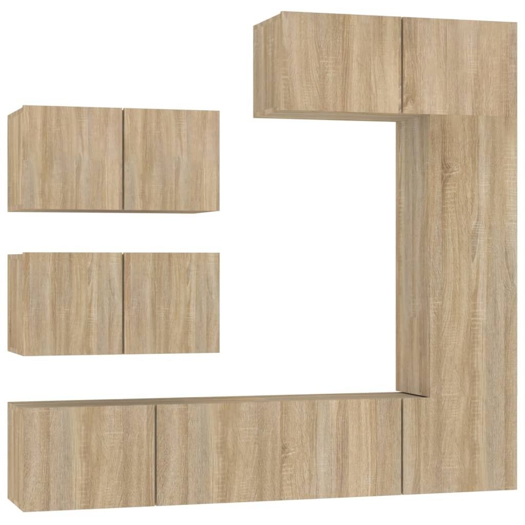 vidaXL 6-tlg. TV-Schrank-Set Sonoma-Eiche Holzwerkstoff