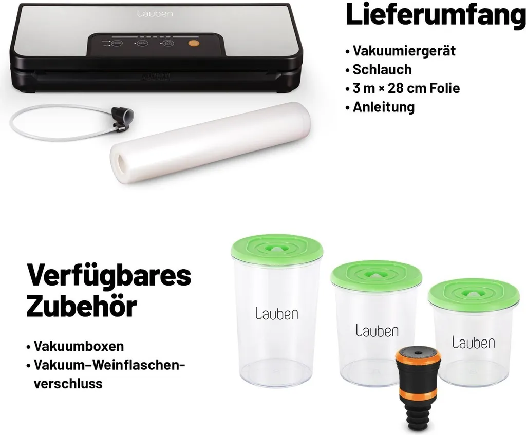 Lauben Vacuum Sealer 60SB Nera - Sigillatrice Sottovuoto Design Retail - 14