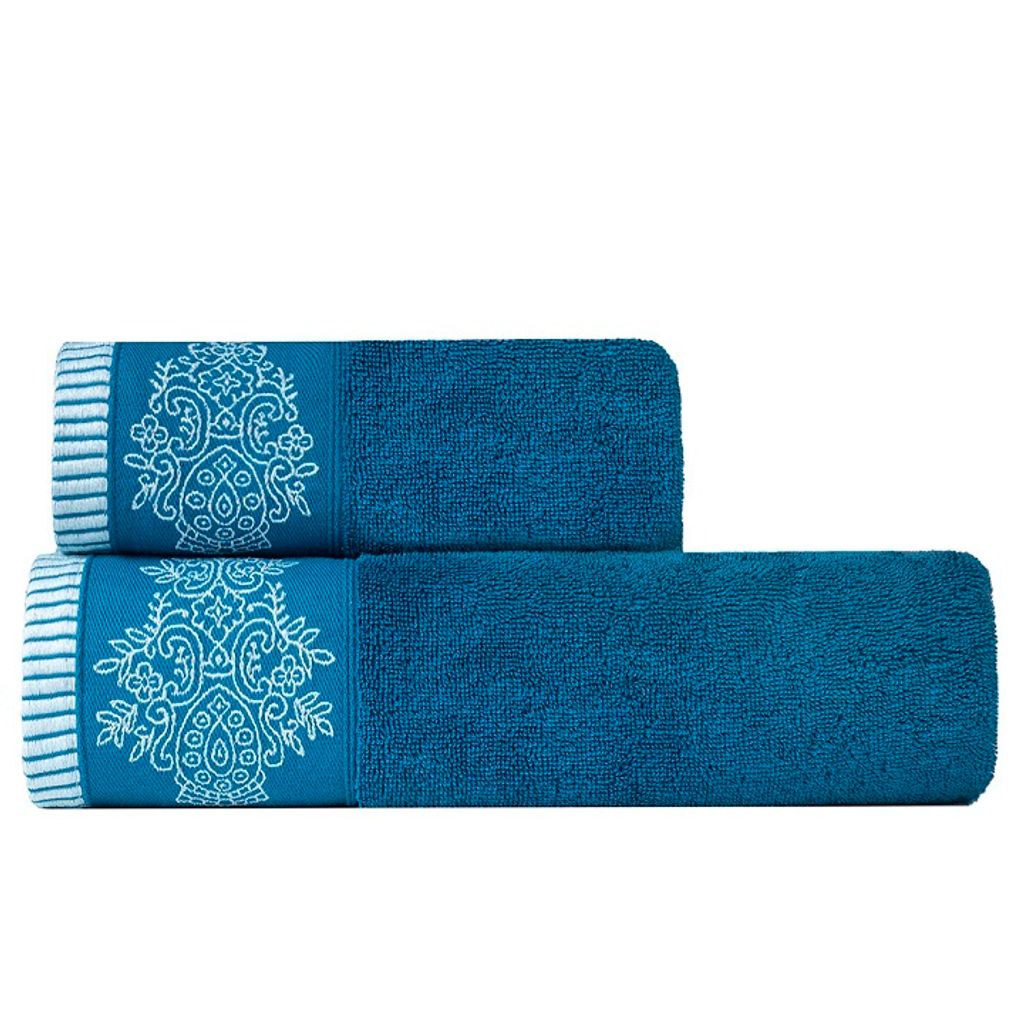 Handtuch, Baumwollhandtuch, elegant, dick 500 g/m², Gracja 50x90 Meeresblau