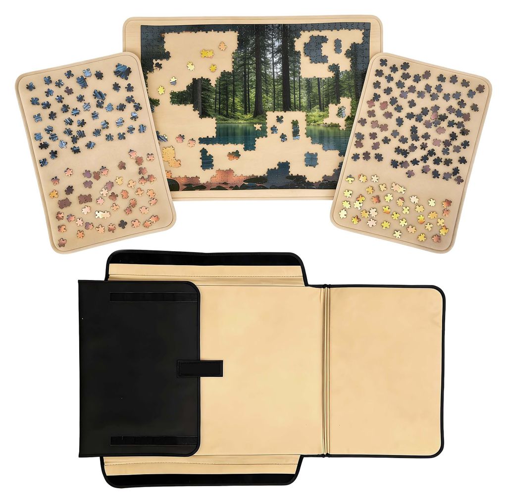 Relaxdays, scatola per puzzle, 1500 pezzi, 2 vassoi di Immagine del prodotto 