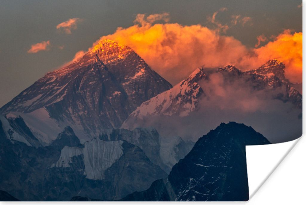 MuchoWow Poster Untergehende Sonne Mount Everest in Nepal. 60x40 cm - Schlafzimmerdekoration