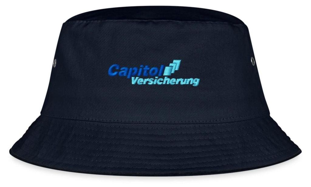 Spreadshirt Stromberg Gesticktes Logo Der Capitol Versicherung Fischerhut, L/XL (Caps), Navy