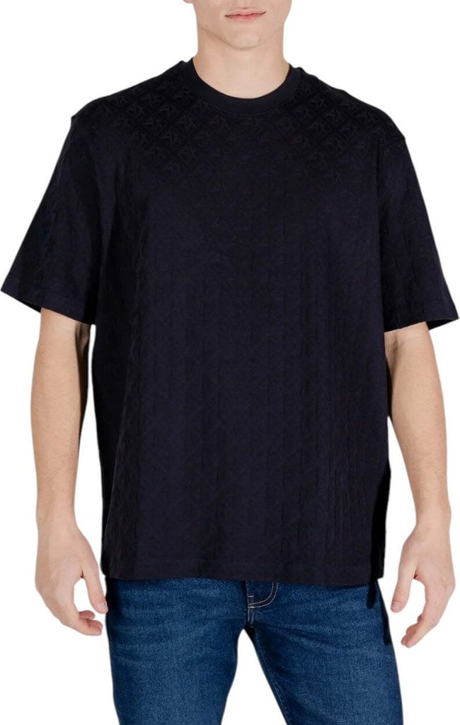 Armani Exchange Dunkelblaues T-Shirt mit Sprachdruck – L Produktbild 