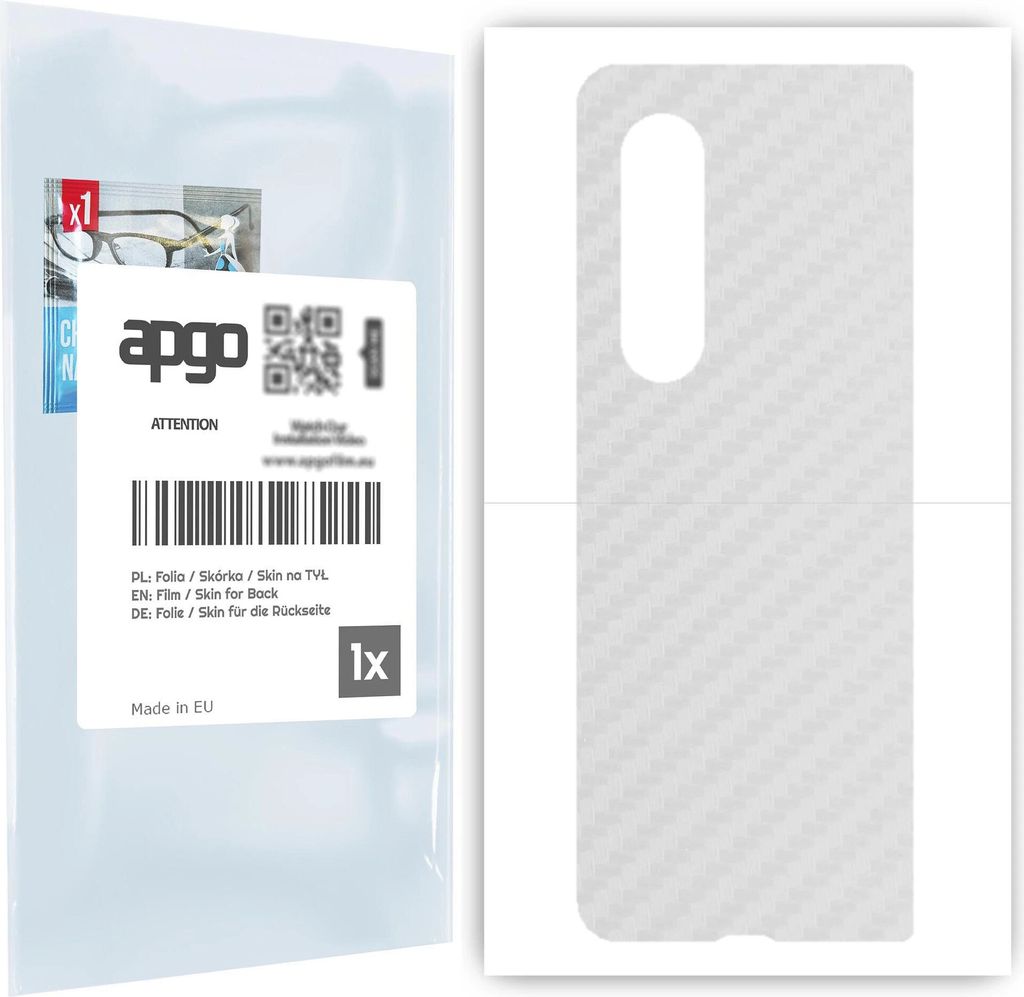 apgo Rückseite Schutzfolie für Samsung Galaxy Z Fold 3 - Hinten Schutzfolie Carbon Transparent (durchsichtig), Rückseite Folie schützt vor Kra...