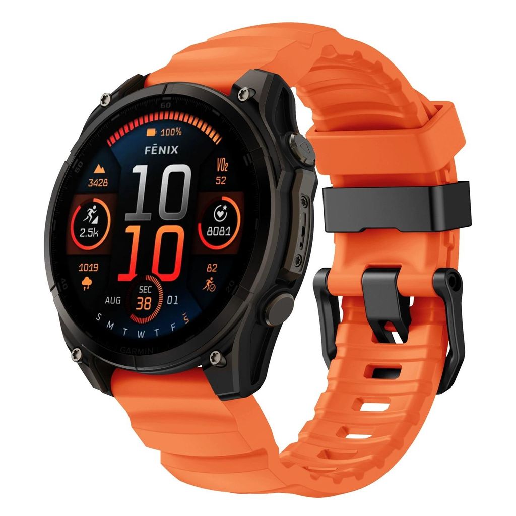 FFO2World TrailFit Silikonarmband – Passend für Garmin Fenix 5/6/7/8 (47 mm), Epix Gen 2 (47 mm) – QuickFit 22 mm – Robustes Sportarmband ...