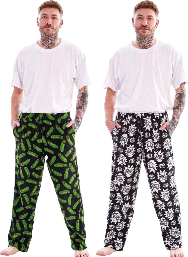 Rick And Morty - Loungehose für Herren (2er-Pack) TC491 (M) (Grün/Schwarz/Weiß)
