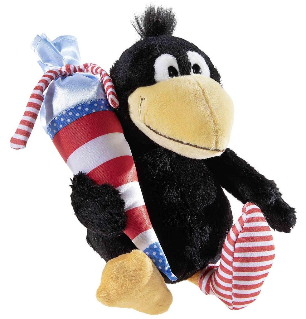 Plüsch Der kleine Rabe Socke mit Schultüte schwarz 15cm Produktbild 