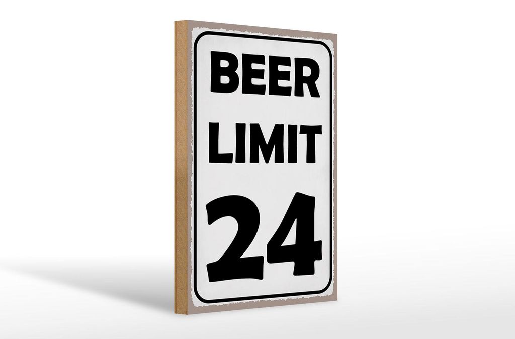 Holzschild Spruch 20x30cm BEER Limit 24 Bier