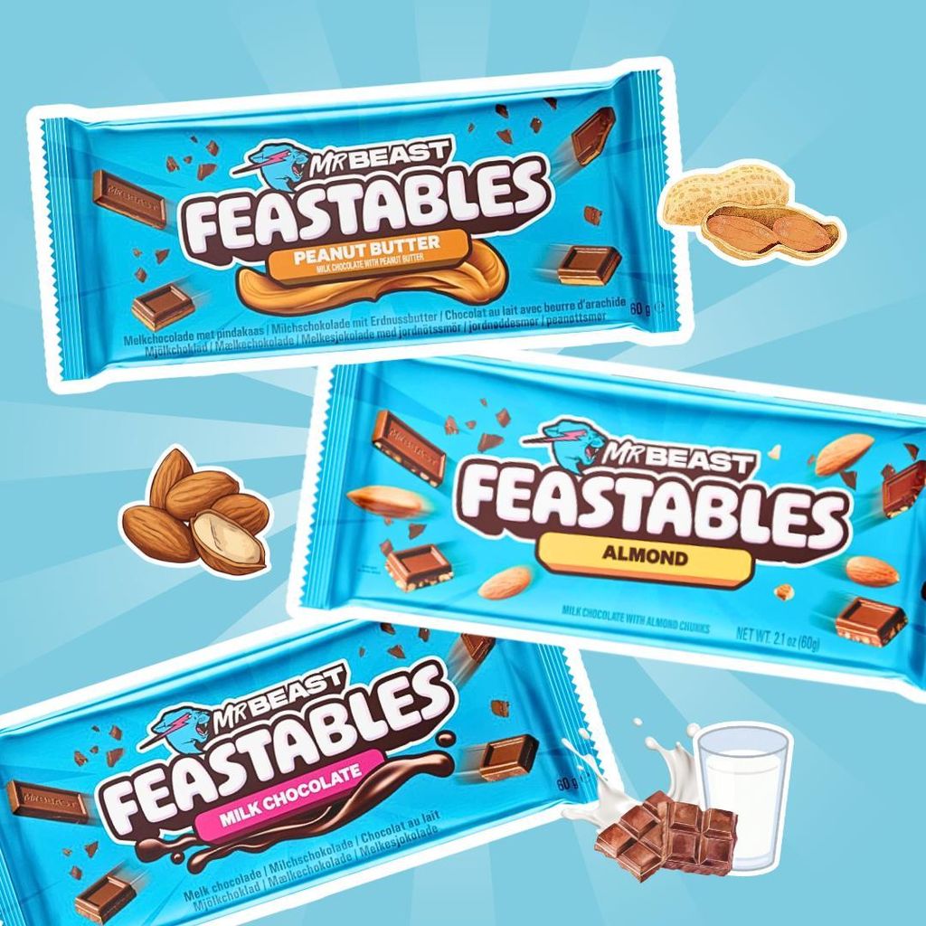 3x Feastables MrBeast Schokolade – Peanut Butter, Milch Produktbild 