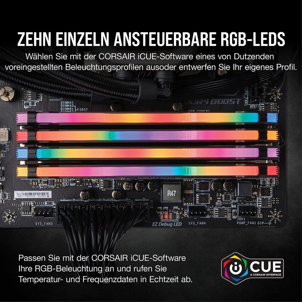 Corsair Vengeance RGB Pro , 32 GB, 2 x 16 GB, DDR4, 3200 Produktbild 