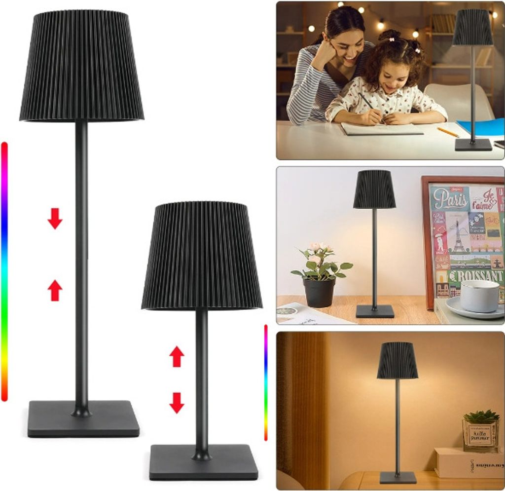 Tischlampe Kabellos, RGB LED Tischleuchte, Dimmbar Touch Produktbild 1