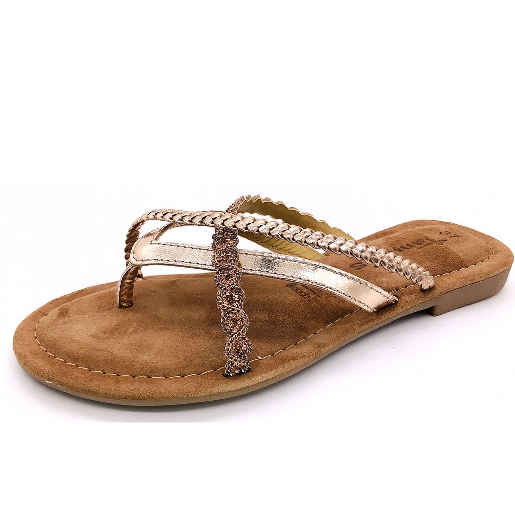 Tamaris Da.-Pantolette Damen Zehentrenner in Silber, Größe 37