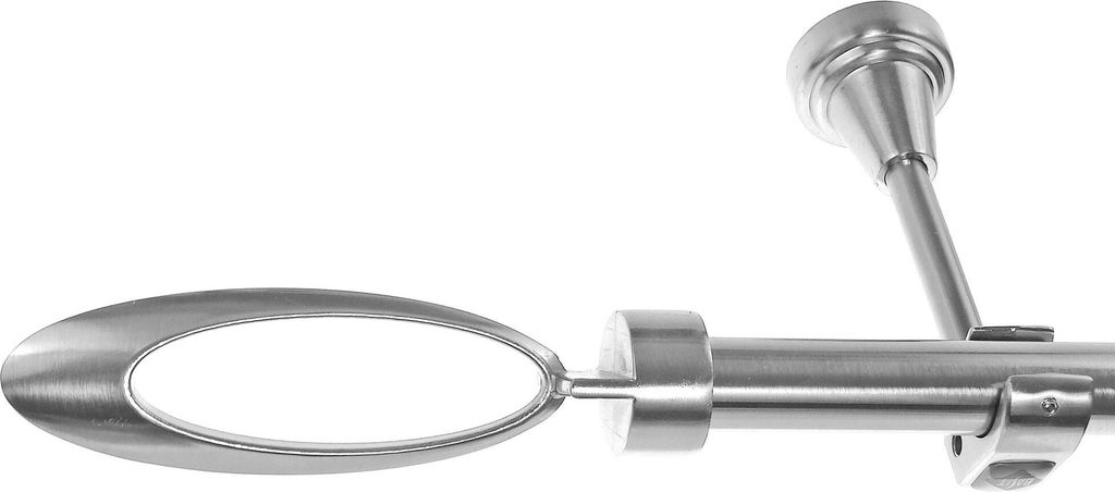 Gardinenstange mit Wandhalterung I Metall Edelstahl Look 1-läufig I Ø20mm | H50R