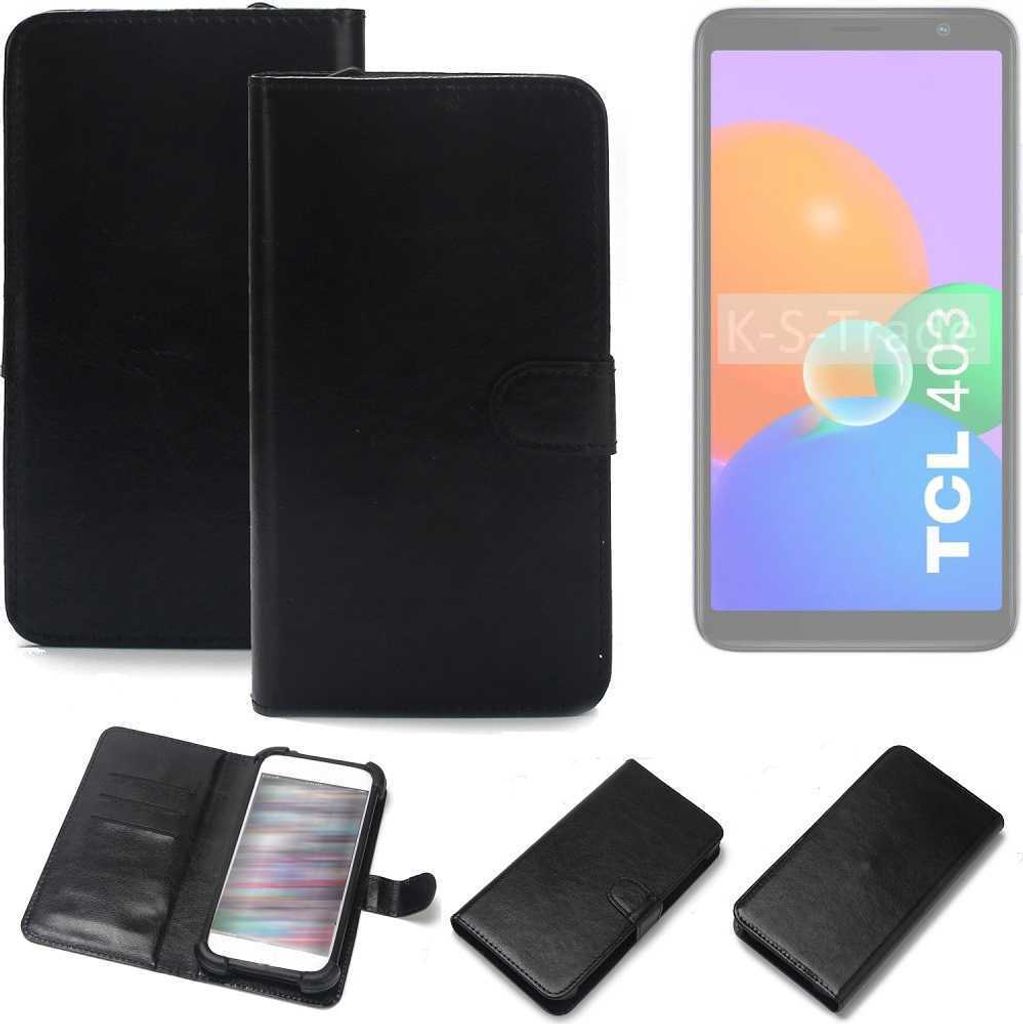 K-S-Trade Handyhülle Schutzhülle kompatibel mit TCL 403 Handy Schutz Hülle Handyhülle Bumper schwarz 1x
