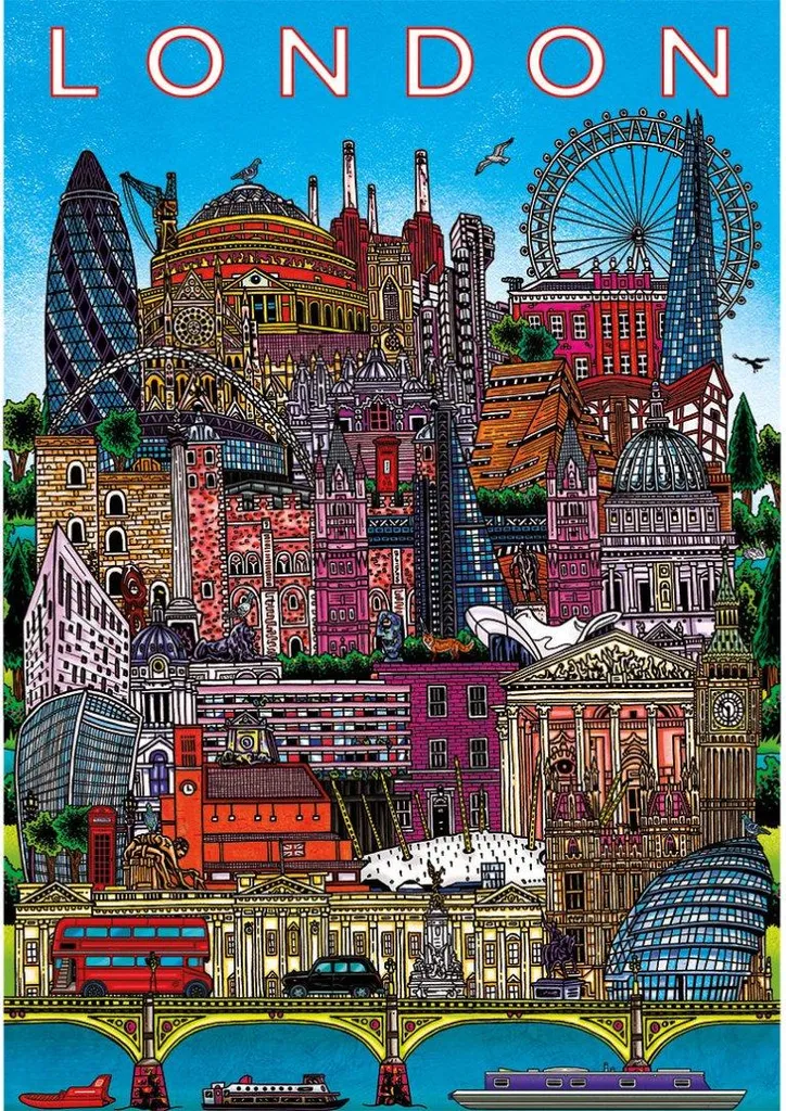 Puzzle Gibsons London Cityscape pièces épaisses 500 éléments de qualité