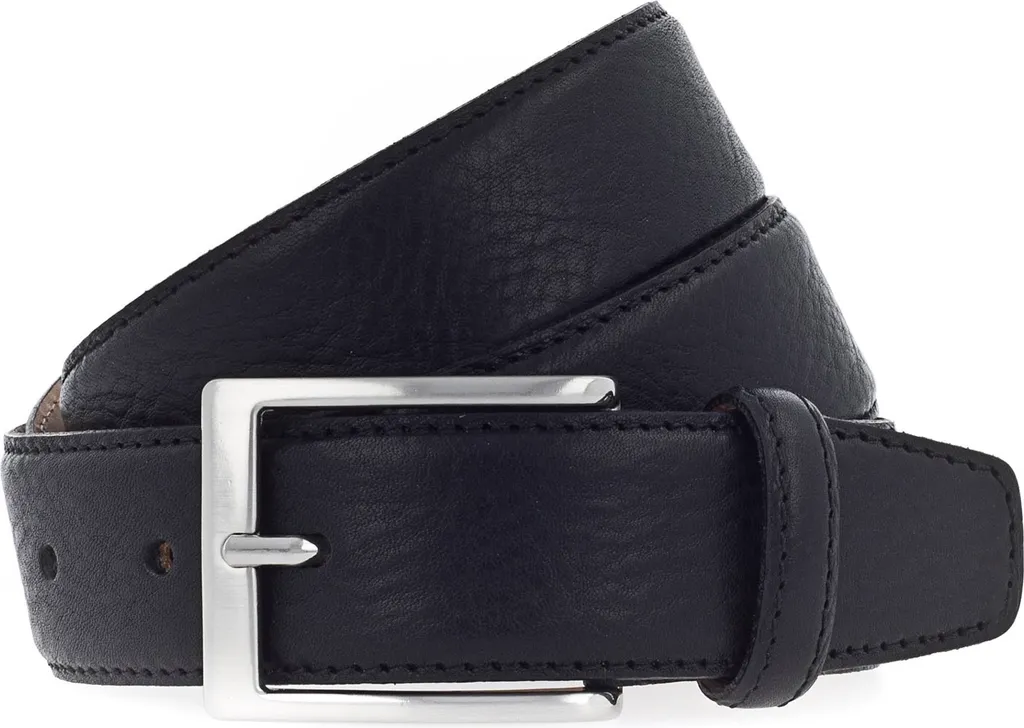 Vanzetti Cintura Uomo Nero 35mm - Pelle Pieno Fiore Business W90