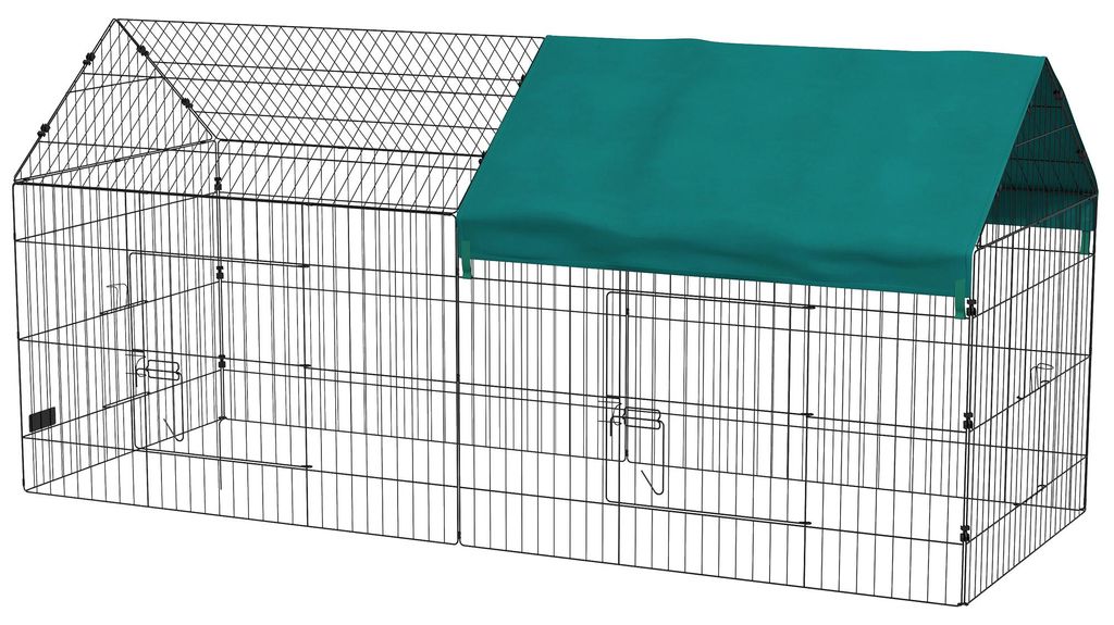 PawHut Freilaufgehege Hasenstall Kleintiergehege mit Produktbild 