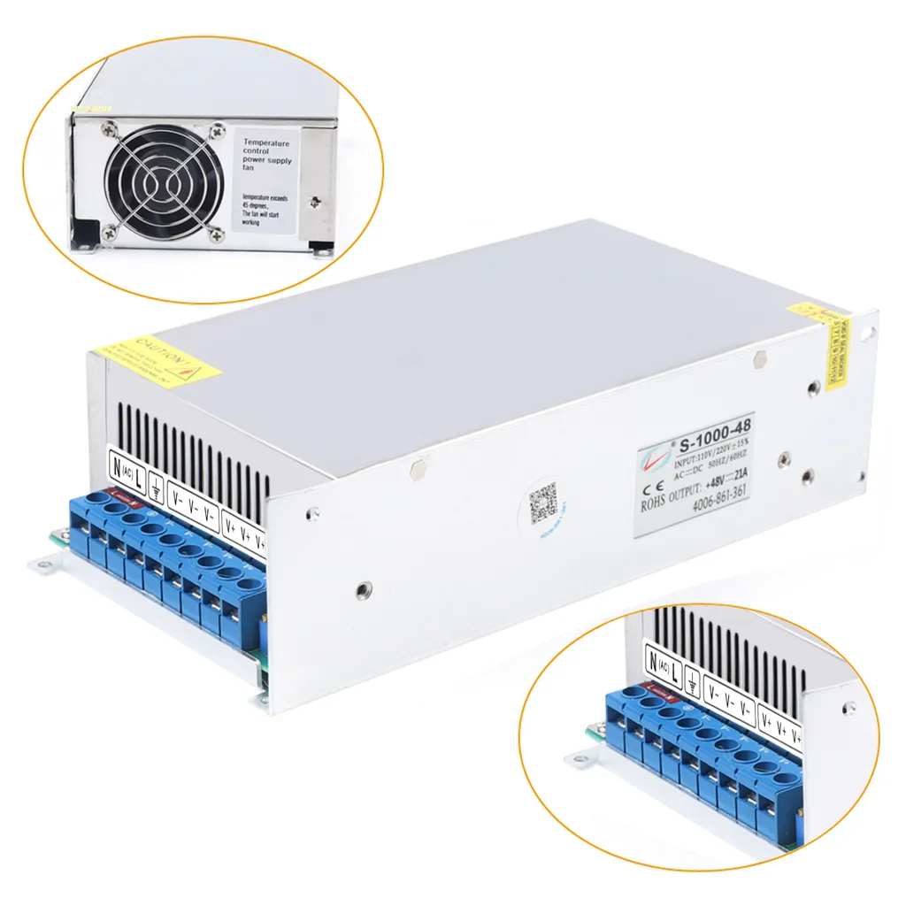Driver LED 48V 1000W haute puissance alimentation DC ventilée