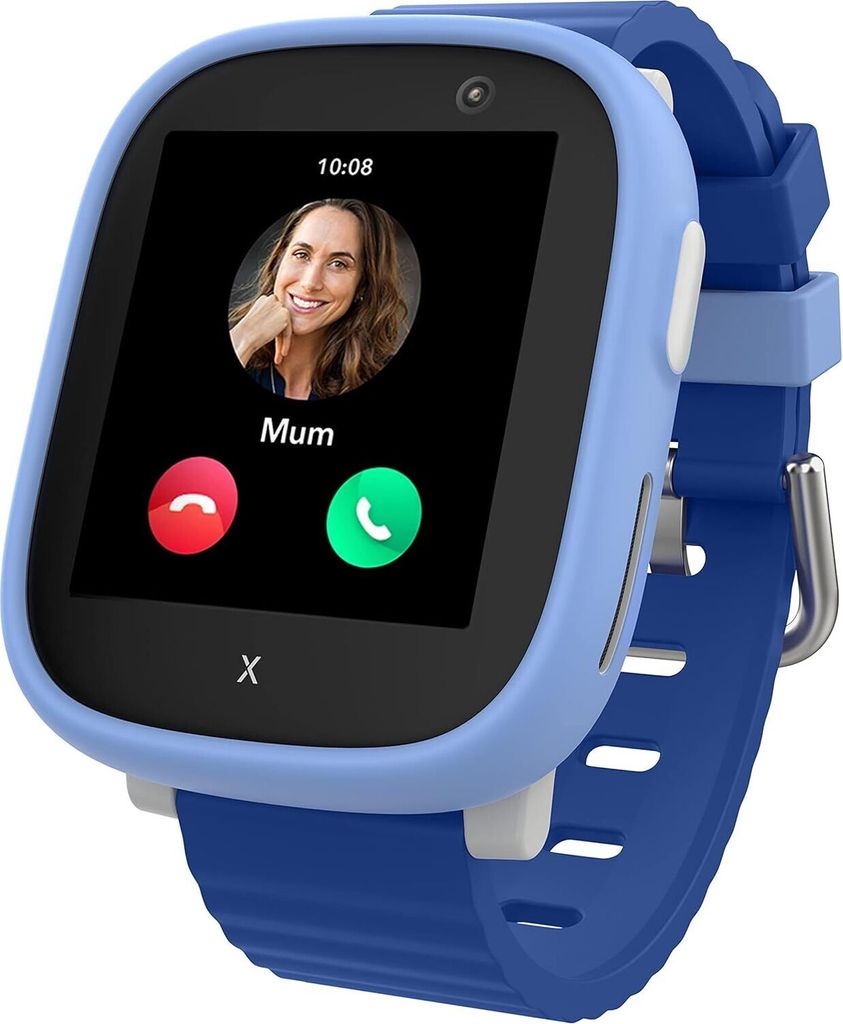 Wasserdichte Telefonuhr für Kinder (mit SIM-Karte), 4G, Anrufe, Nachrichten, Schulmodus, SOS-Funktion, GPS, Kamera, Schrittzähler (blau)