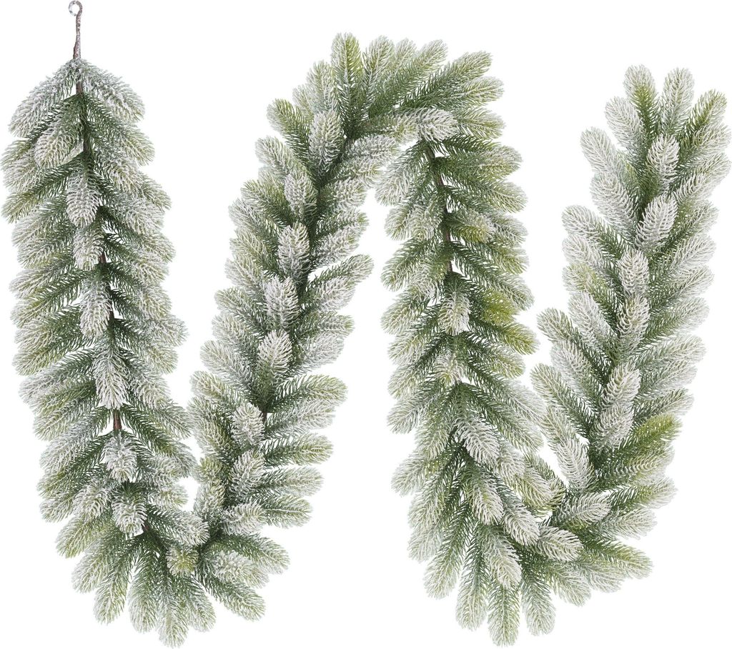 Black Box Trees Nagoya-Girlande mit Schnee – Weihnachtsgirlande L270 cm – Grün Frosted