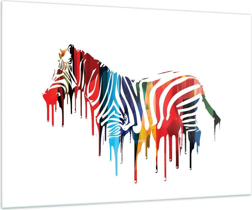 Bilder auf glas - Zebra Detail digital wild - 100x70cm - Glasbilder - Wandbilder - Kunstdruck - zum Aufhängen bereit - Wanddekoration aus Glas - G...