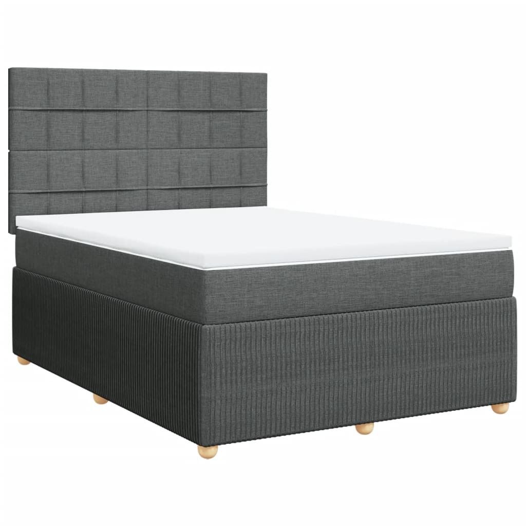 "SALE 2026"Boxspringbett/bettgestell - Bettrahmen - Doppelbett - mit Matratze Dunkelgrau 140x190 cm Stoff - Polsterbett Klassische Betten DE9367211