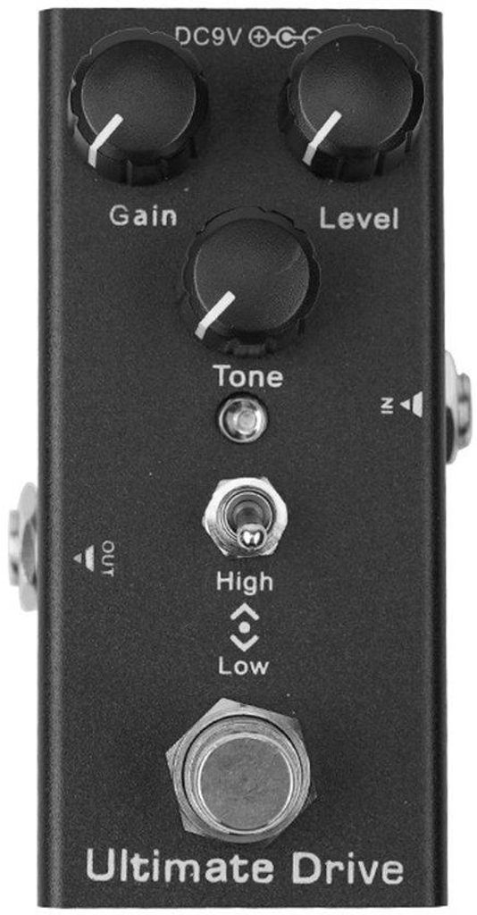 Elektrische Gitarrenpedale mit Vintage-Effect und extremem Overdrive