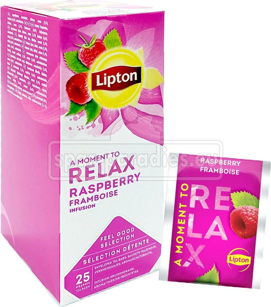 Lipton Fruitthee, Aardbei-Framboos, Relax, verpakking van Productafbeelding 