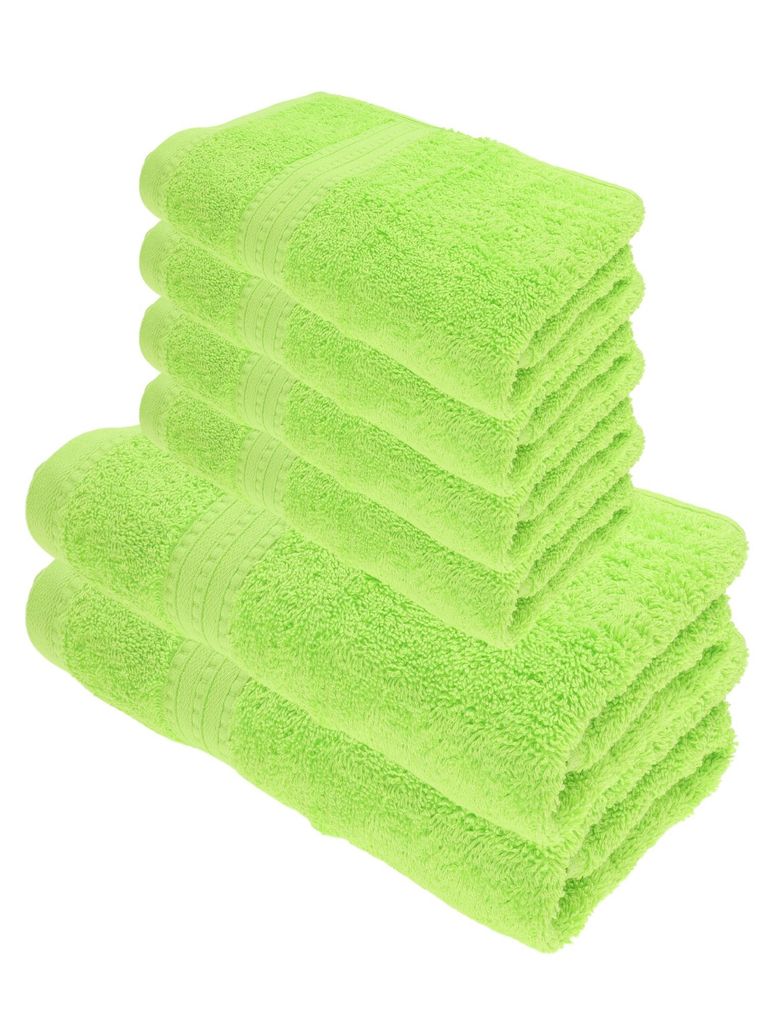 Julie Julsen BIO Duschtuch-Set 6 tlg. 2 Dusch- 4 Handtücher Apfelgrün