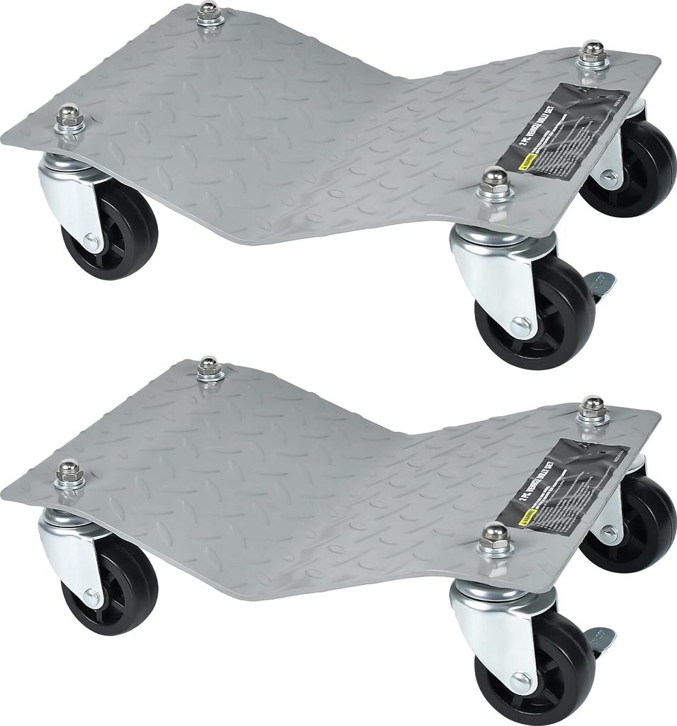 TRMLBE Rangierhilfe Motorrad Universal Rangierheber 2 Stück Rangierhilfe Anhänger 500kg/Stück Tragkraft mit 4 Rollen Rangierplatte Wagenheber f...