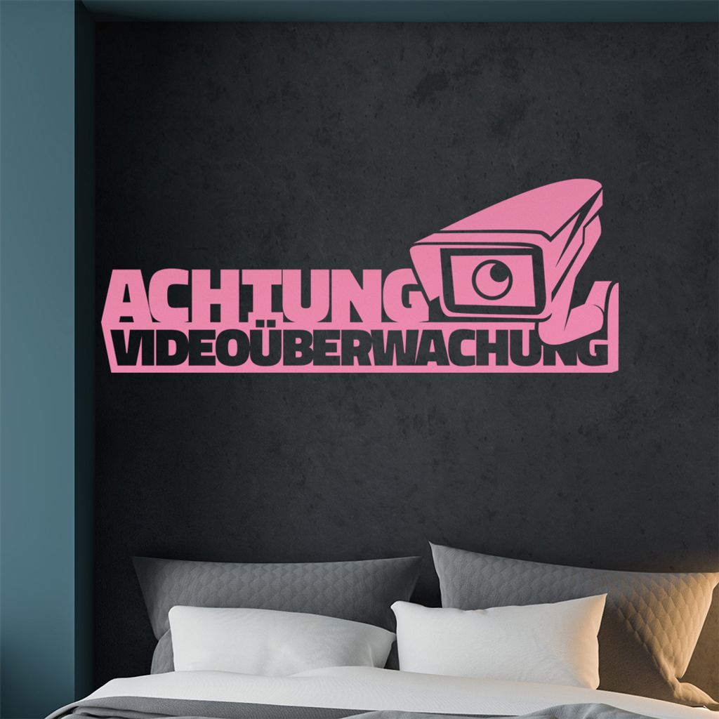 KIWISTAR Achtung Videoüberwachung! - Kamera NSA Wandtattoo in 6 Größen - Wandaufkleber Wall Sticker - Dekoration, Küche, Wohnzimmer, Schlafzimm...