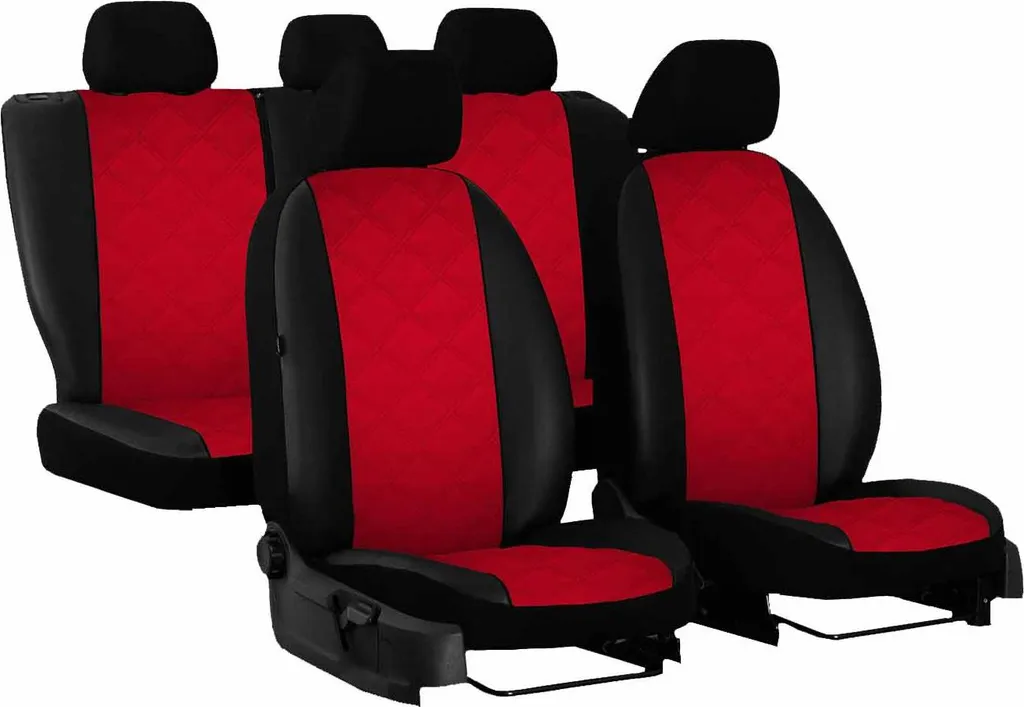 Coprisedili auto Coprisedili universali per Toyota Avensis II Set di sedili auto rossi - 11