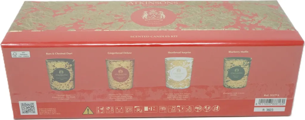 Atkinsons Tea Time Temptation Kit 4 Candele Profumate 75g - Lusso Home