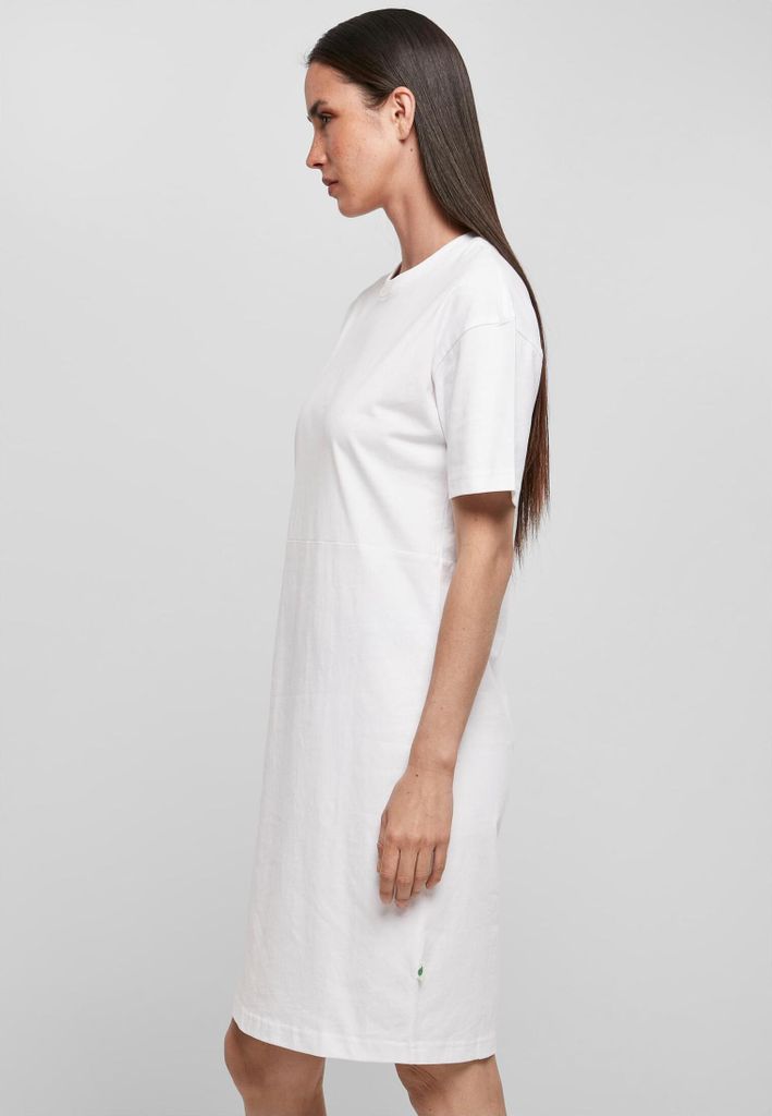 Build Your Brand Robe Tee Oversize Femme à Fentes - Robe Décontractée Urbaine Bio