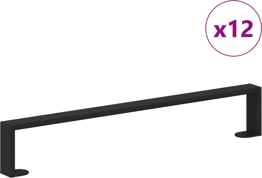 Möbelbeine 12 pcs Schwarz 596 x 40,5 x 100 mm Eisen