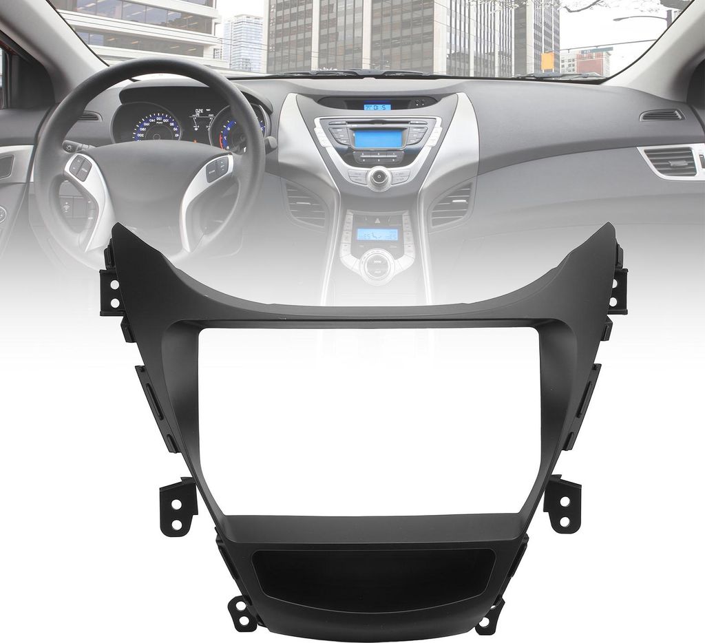 9-Zoll-Autoradio-Stereo-Blende für Armaturenbrett, GPS-Navigationsrahmen für Elantra 2011–2014, mit Netzkabel