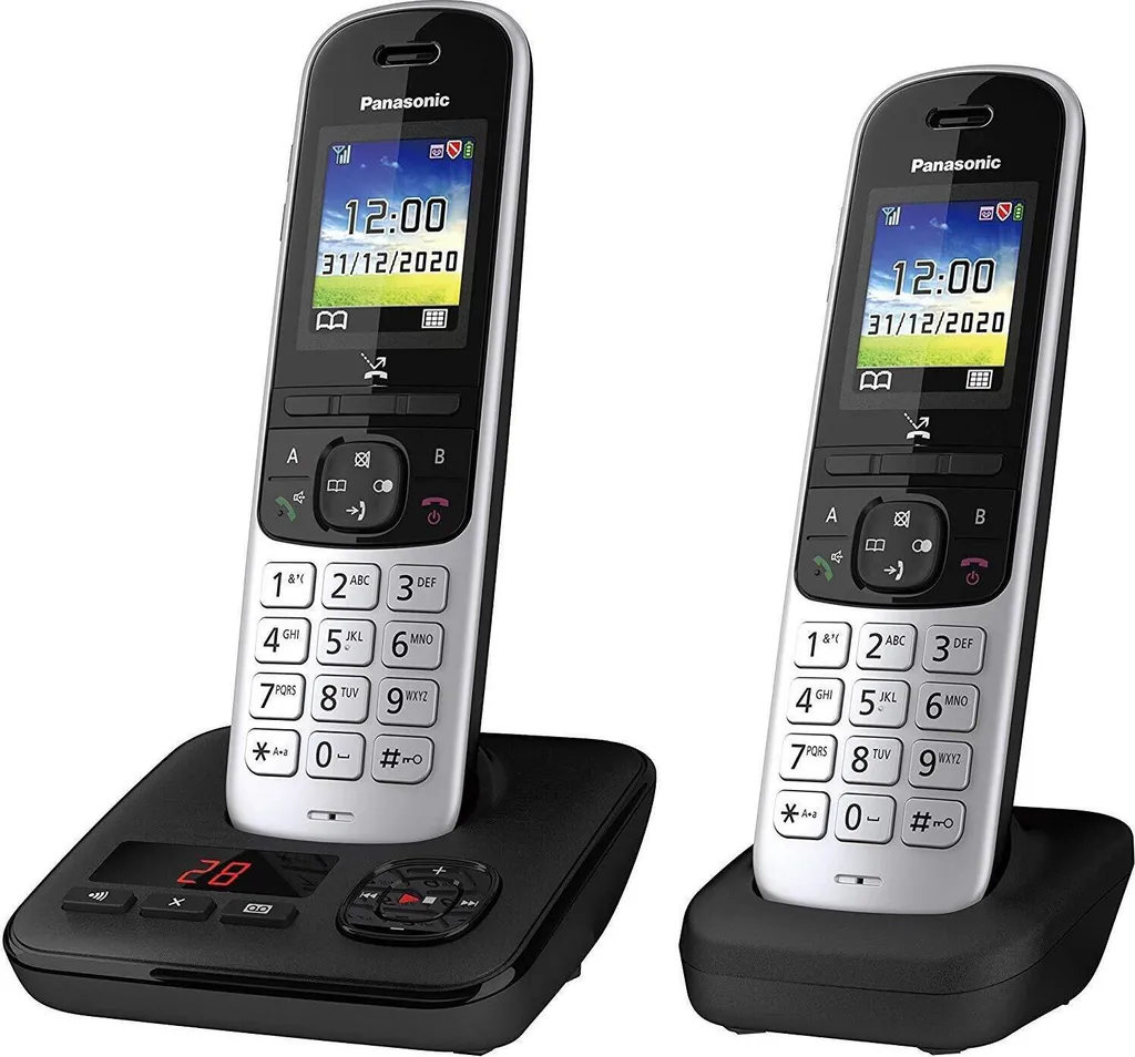 Panasonic KX-TGH722GS Téléphone Fixe Duo Sans Fil avec Répondeur Noir