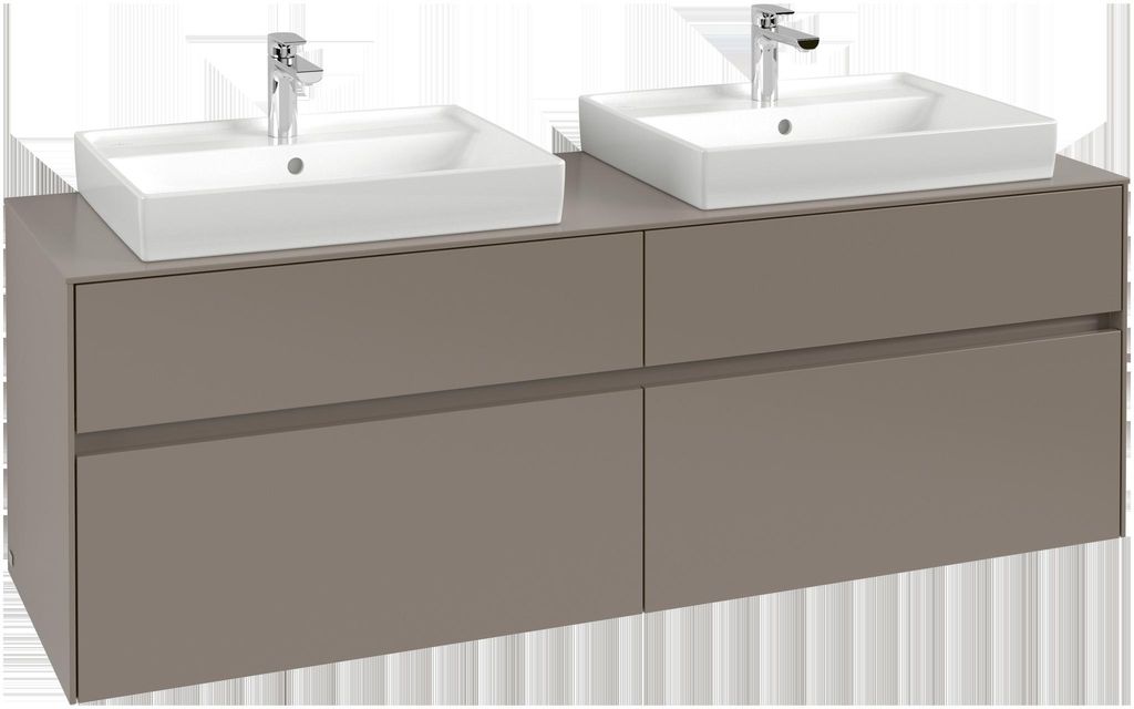 Villeroy & Boch Collaro Waschbeckenunterschrank, für 2 Waschbecken, mit integrierter Beleuchtung, 1600x548x500mm, C024B0VQ