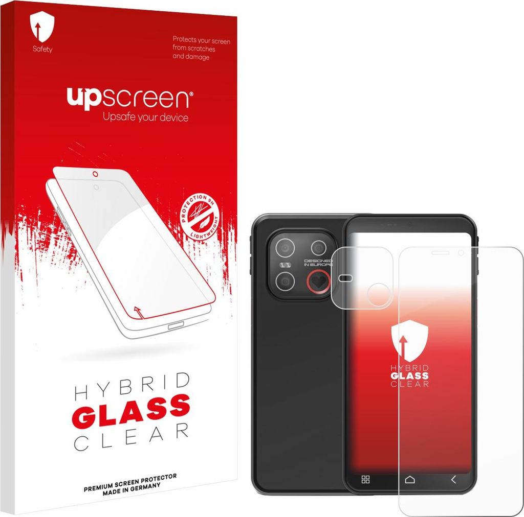 upscreen Schutzglas für Emporia Smart ME7 (Display+Kamera) Schutzfolie Panzer Folie Glas Display Schutz klar