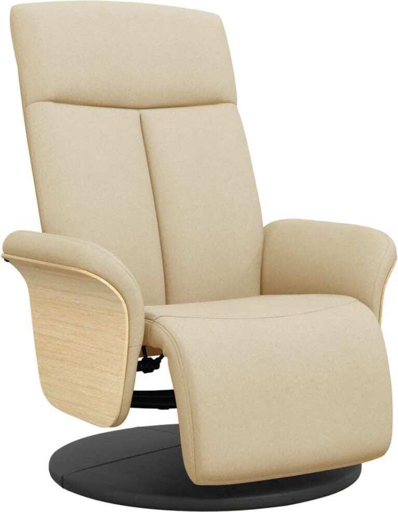 Maison Exclusive Relaxsessel mit Fußteil Creme Stoff