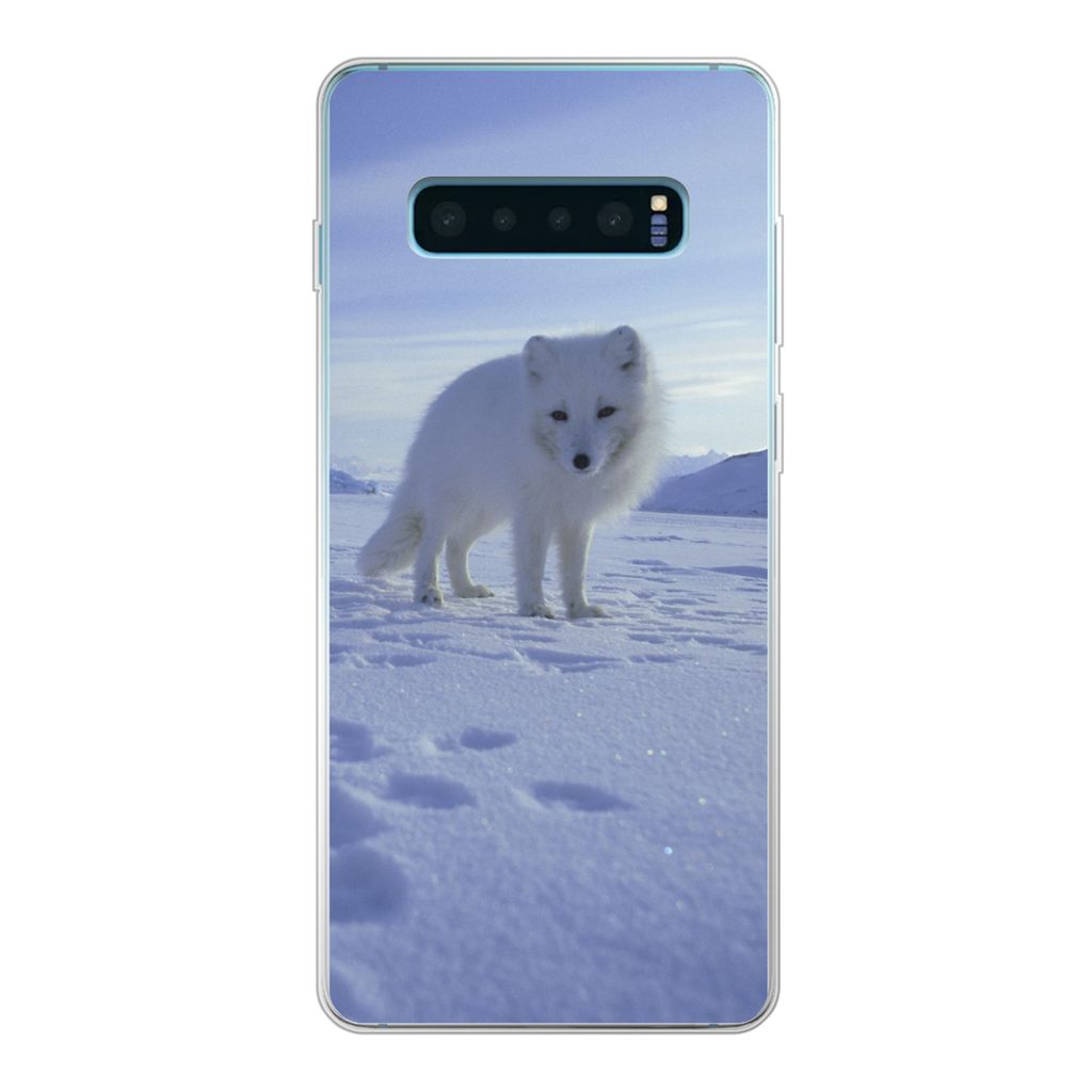 MuchoWow Handyhülle Schutzhülle Hülle für Samsung Galaxy S10 Lite Fuchs - Schnee - Berge Silikon Softcase Handy Hülle - Schutz