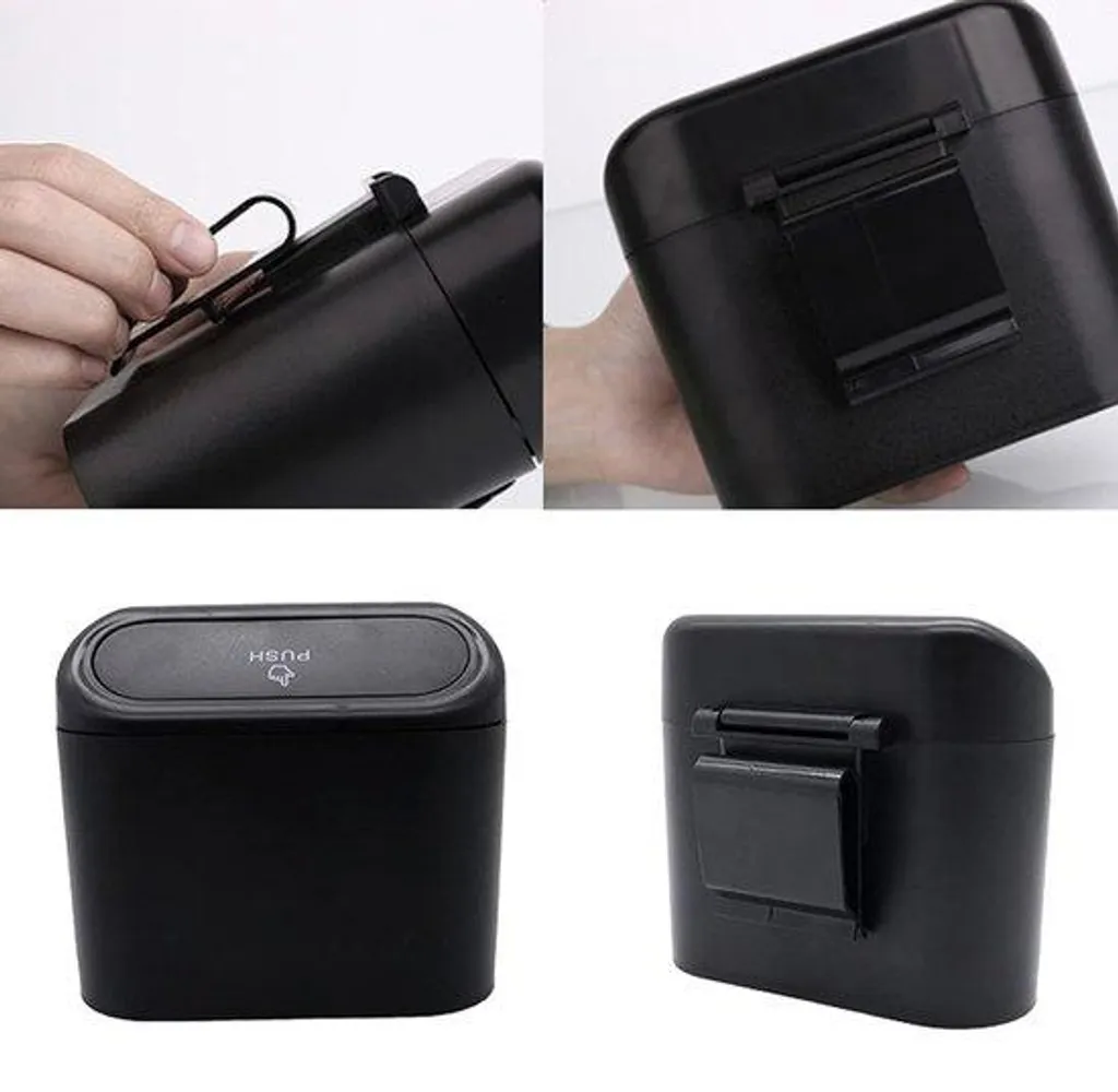 Poubelle de voiture compacte noire lot de 2 pour rangement intérieur