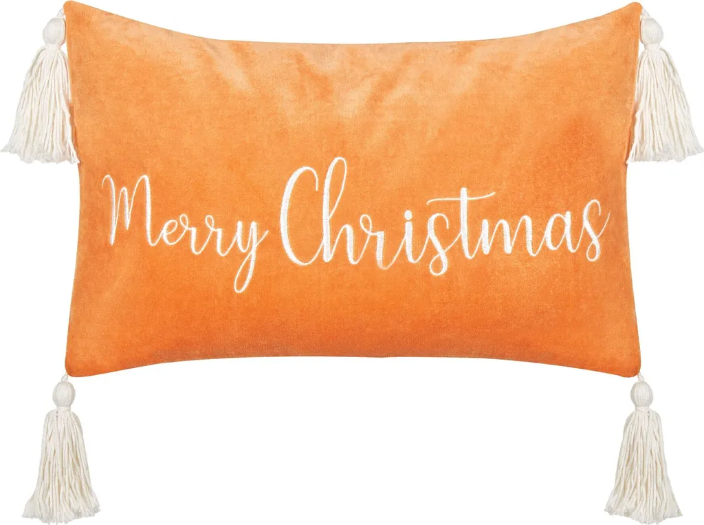 Coussin de Noël orange 30x50 cm pour décoration de canapé et salon chic