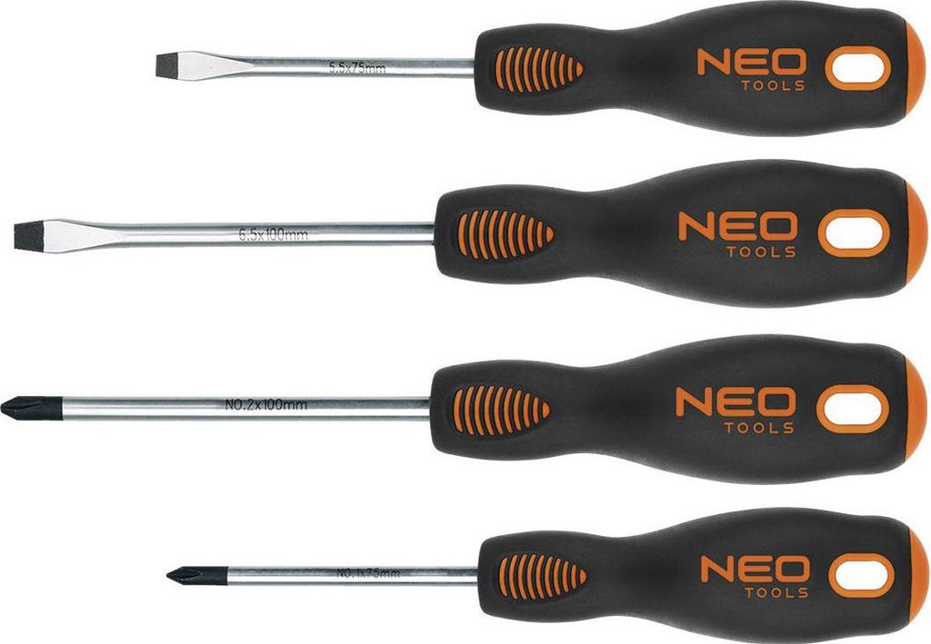 Neo Tools Schroevendraaierset 4dlg Magnetisch Crmo Staal