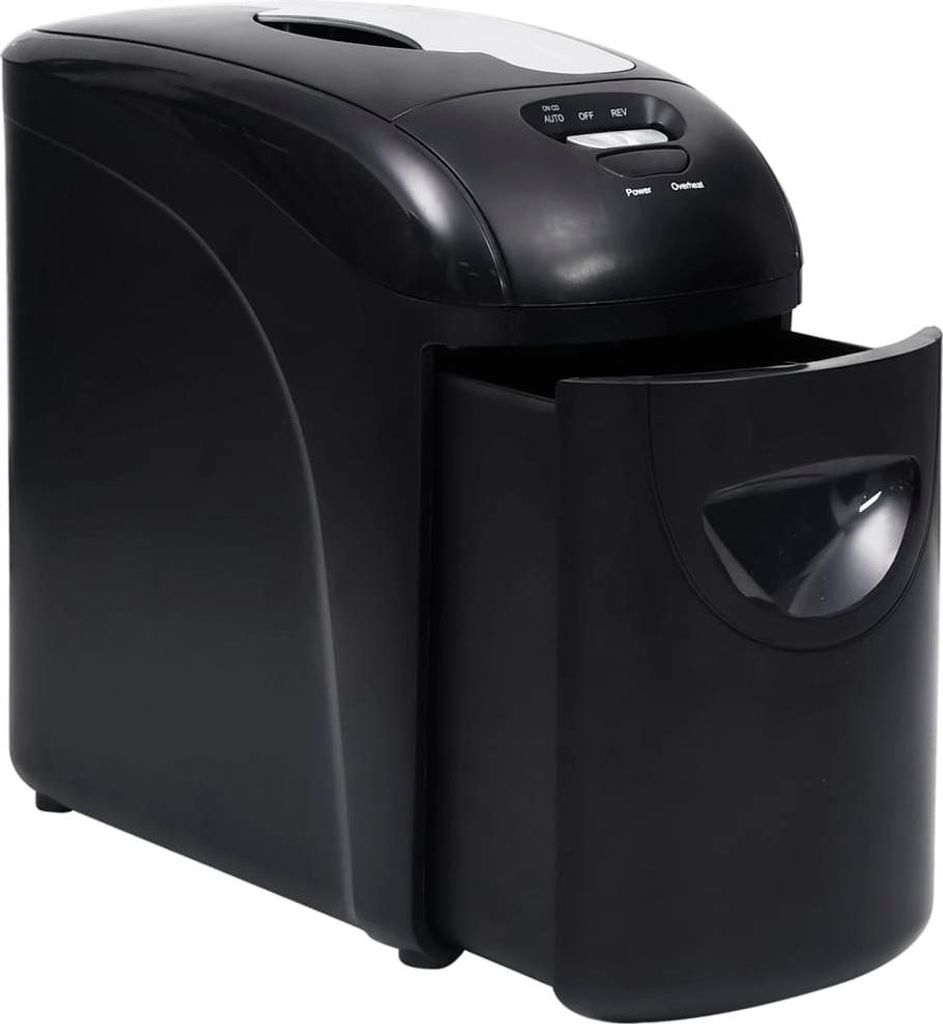 vidaXL Aktenvernichter 10 Blatt Mikroschnitt Schwarz