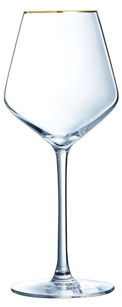 4 verres à pied 38 cl Ultime Bord Or - Cristal d'Arques Image du produit 